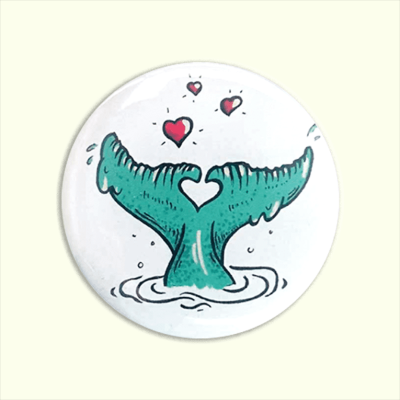 Badge illustration queue de baleine