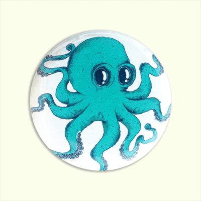 Badge pieuvre bleue bretonne