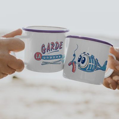 tasse pecheur illustration poisson bretagne