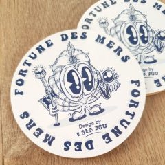 Sous verre coquille saint jacques illustration bretagne