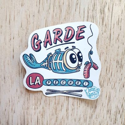 autocollant poisson style breton expression garde la pêche