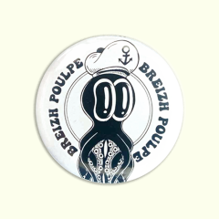 Badge illustration poulpe marin breton breizh poulpe