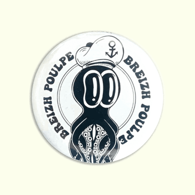 Badge illustration poulpe marin breton breizh poulpe