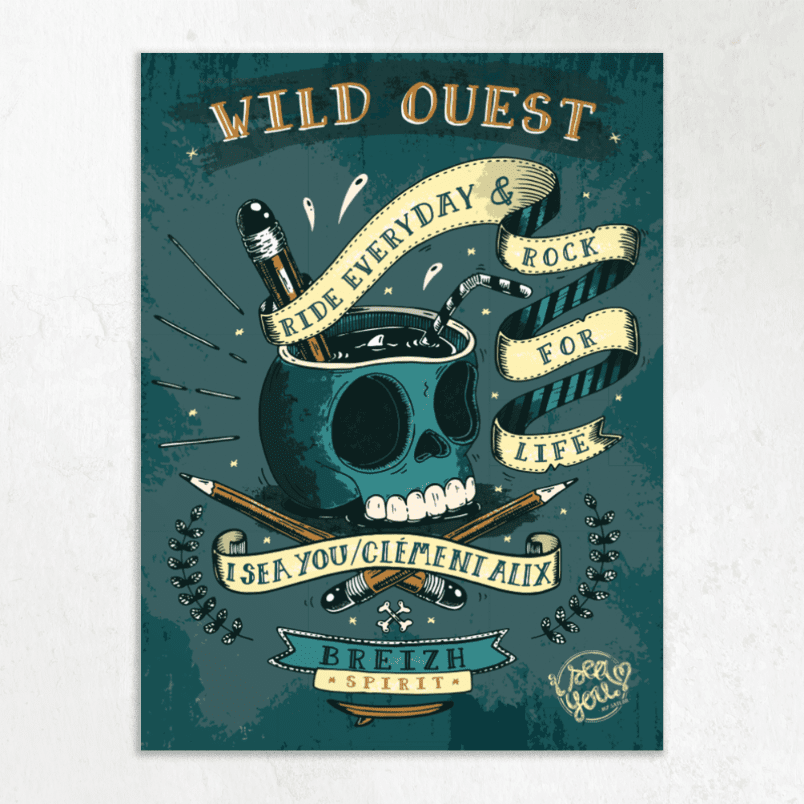 Poster Toile Tête De Mort Et Flamme Bleue - 30x45 Cm, Impression Haute Qualité, Décoration Murale Moderne