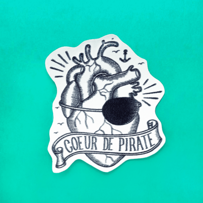 autocollant illustration coeur de pirate