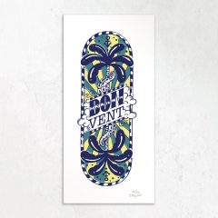 Sérigraphie 3 couleurs d'un palmier avec l'expression Bon Vent