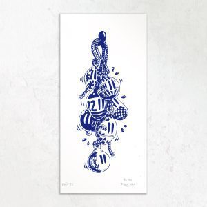 Sérigraphie bretonne bouées numérotées BZH – encre bleu marine – I Sea You Saint-Brieuc