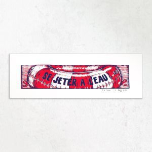 Sérigraphie - Se Jeter à l'eau - 2 couleurs – 10x30 cm