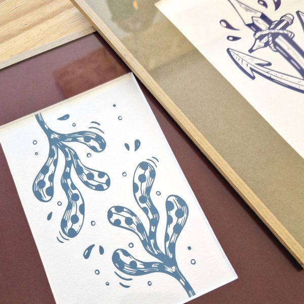 SerigraphieAlgue serigraphie artisanale d'algues marines encadrement fait main